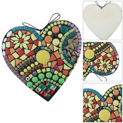 Handcrafted Resin Mosaic Heart Hanging Ornament for Indoor and Outdoor Use