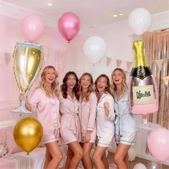 Champagne Bottle Glass Balloons 4pcs, Large Champagne Wine Foil Mylar Balloon…
