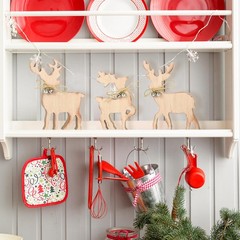 Cute Christmas Tiered Tray Decor Indoor, Wooden Reindeer Christmas Tabletop D…