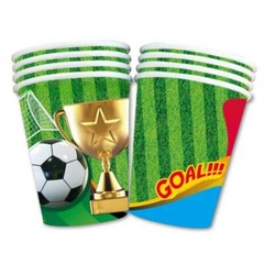 Soccer Goal Paper Drinking Cups 266ml 10pk Boys Birthday Party Table Decorations