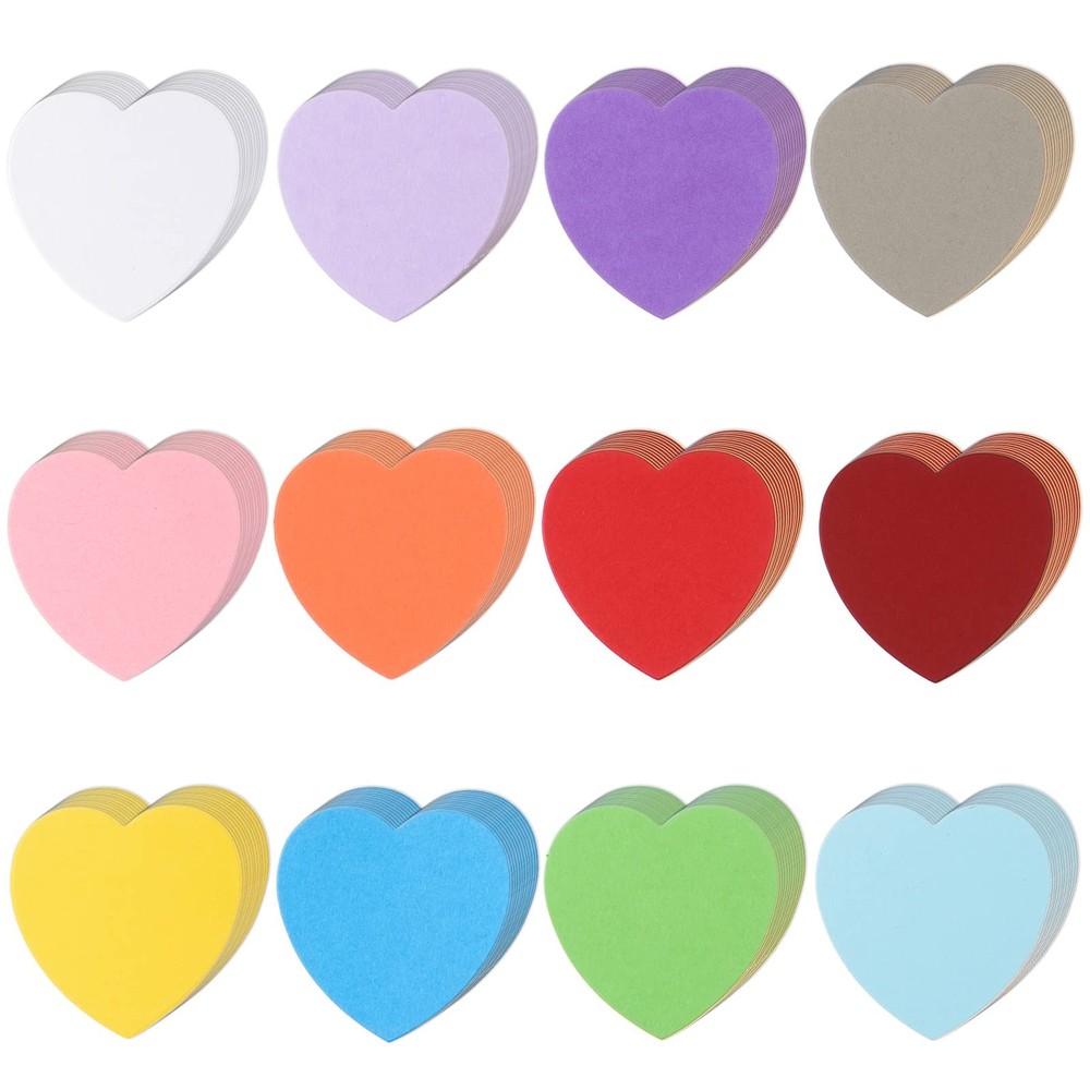 360 PCS 2 inch Heart Confetti Die Cuts 12 Assorted Colors for Crafts