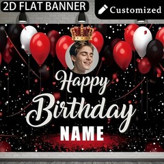 1pc 2D Theme Personalized Birthday Custom Poster Custom Text Photo Party Decor❀