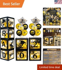All-in-One Graduation Party Supplies: 2026 Box Set with Lights & Balloons