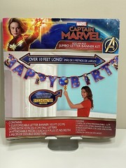 Captain Marvel Birthday Banner Kit – Jumbo Letters/Pick An Age – Superhero Décor
