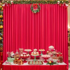8x10FT Red Backdrop Curtains for Wedding Parties, Wrinkle Polyester Photo