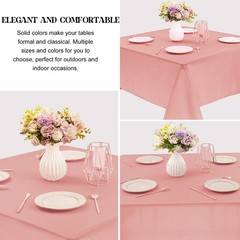 JALANCY 4-Pack 52″ Square Tablecloths, Machine Washable Polyester Fabric