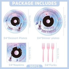 Music Themed Disposable Birthday Tableware (Plates, Napkins, Forks)
