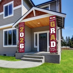 Charming 2026 Graduation Decorations: Maroon Gold Banners for Indoor/Outdoor Use