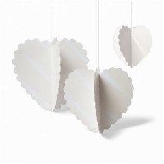 Spritz 8ct Iridescent White Heart Multipack Heart Hanging Party Birthday Decor