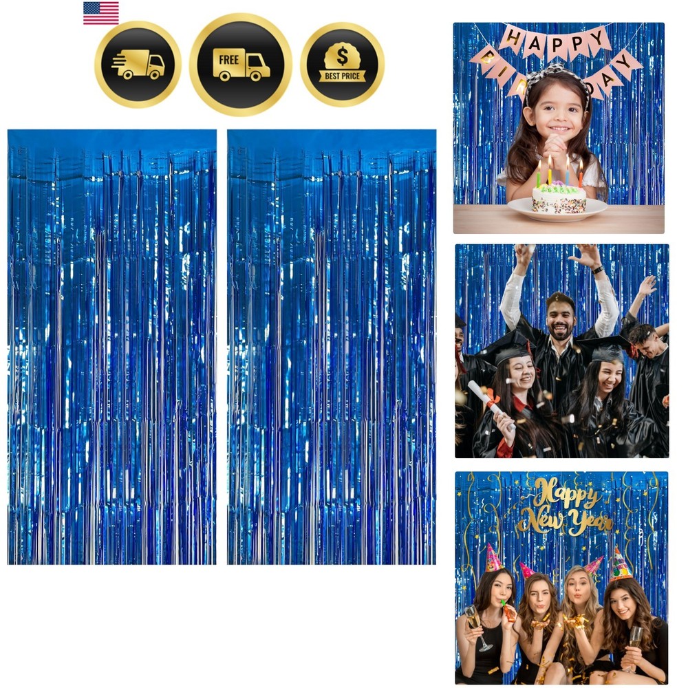 2 Pack Blue Party Decorations Ocean Party Decor Supplies Blue Party Streamers…