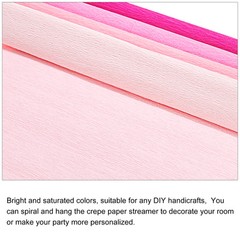 Crepe Paper 4 Rolls 7.5ft in 4 Colors Light Pink Dark Pink Hot Pink Fuchsia