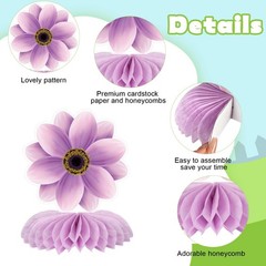 9 PCS Spring Flower Centerpieces Honeycomb Birthday Party Decorations Girls