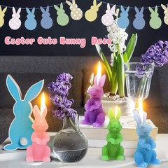 4 Pcs Easter Bunny Candles Gift Set Rabbit Shape Spring Candles for Easter Bunny