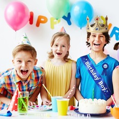 Birthday Boy Sash Hat Button Pin Accessory, Birthday King Crown Party Set, Ph…