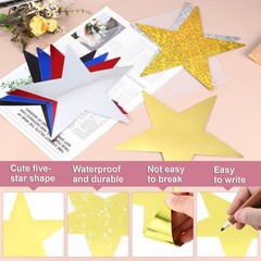 20 Pcs Gold Stars Cutouts, 11 Inch Double Printed Paper Stars Cutout