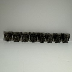 Halloween Black Skull Skeleton Plastic Cup Set 3 Wine glasses, 3 Goblets, 8 Cups