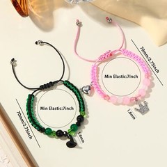 Elphaba Galinda Matching Bracelets -Braided Friendship Bracelet- Rhinestone C…