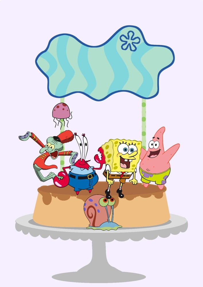 Personalized Sponge Bob Square Pants Cake Topper