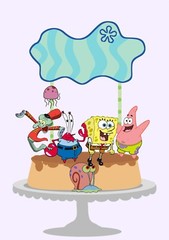 Personalized Sponge Bob Square Pants Cake Topper