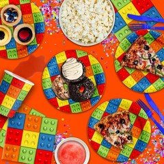 Durable Building Blocks Birthday Tableware for 16 – Fun for Every Celebration