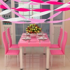 Valentines Day Party Supplies 4 Rolls Pink and White Crepe Paper Streamers fo…