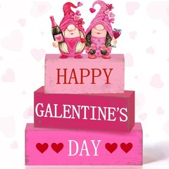 Galentines Day Decorations Wooden Table Centerpiece Tiered Tray Sign 4 PCS
