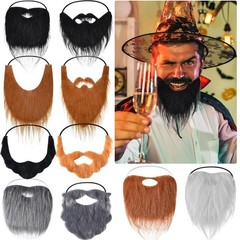 10 Pcs Fake Beards Costume Old Man Mustache Costume for Jesus Beard Halloween…