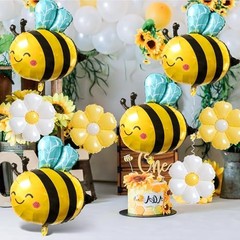 8 Pcs Bee and Daisy Balloons Set – 4 Bumble 01-8 Pcs Bee and Daisy Balloons Set