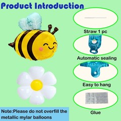 3pcs Bee Balloon 6Pcs Daisy Flower foil Balloons Bumble Bee foil Balloon for …