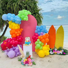 Rainbow Balloons, 50Pcs 12 Inches Yellow Orange Hot Pink Lime Green Neon Balloon