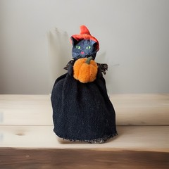 black cat Plush Figure Halloween Party Decoration cute spooky season