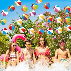 48Pcs Beach Ball Cutouts Summer Bulletin Board Decorations Colorful Beach Bal…