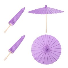 2 Pcs 12″ Paper Umbrellas for DIY, Photography, Craft, Party, Wedding, Purple