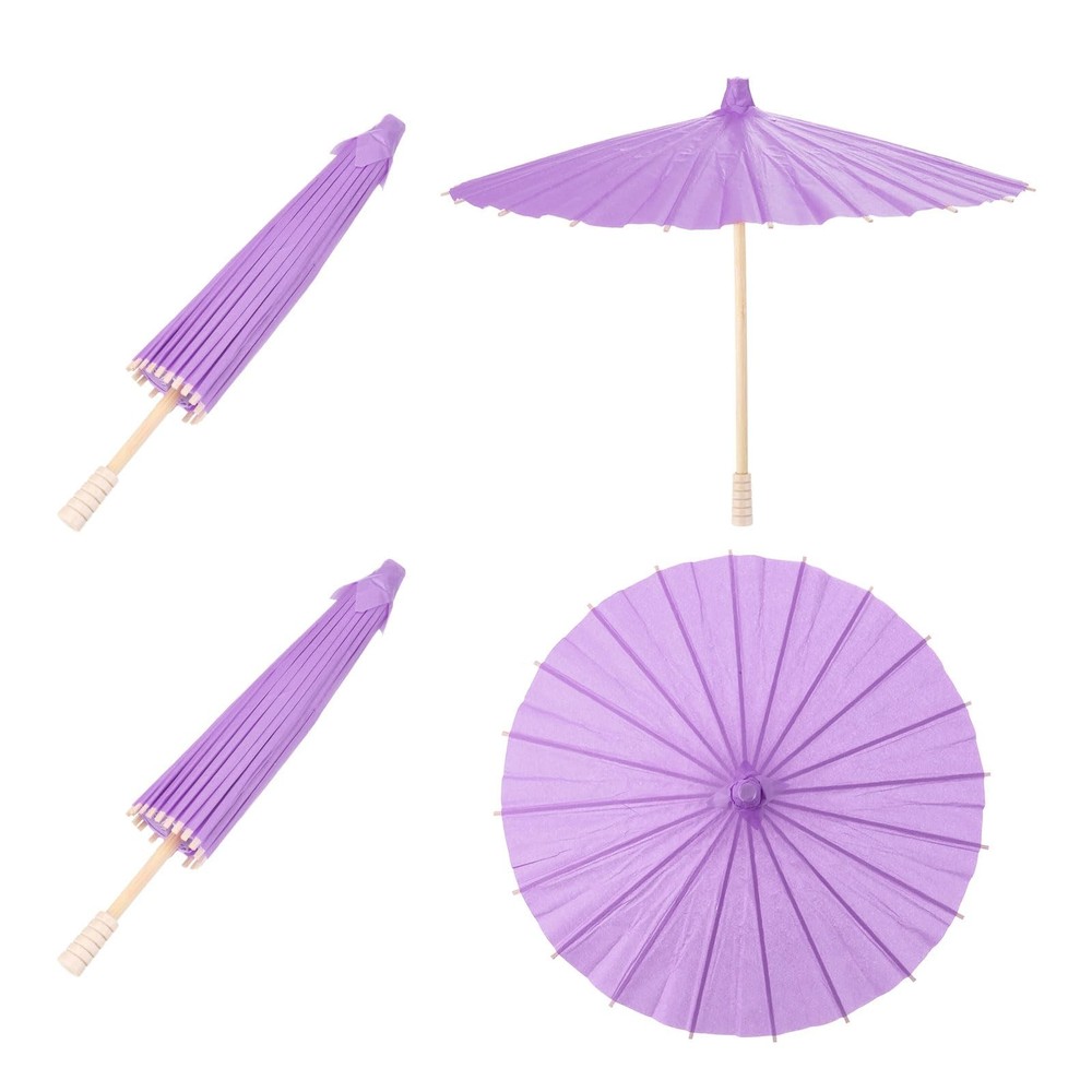 2 Pcs 12″ Paper Umbrellas for DIY, Photography, Craft, Party, Wedding, Purple