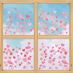 Horaldaily 40 PCS Valentine Window Cling Sticker, Pink Tiny 11.5 x 8.3,