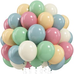 Pink Blue Green Balloons, Retro Blush Pink Sage Green Dusty Blue Ivory White …