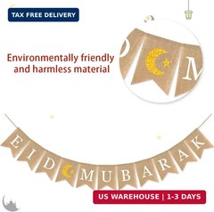 Eid Mubarak Banner Mubarak Party Decoration Ramadan Party Decorations Supplies (