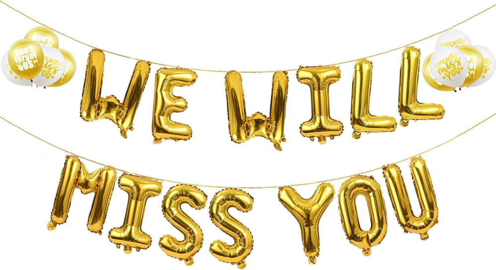 We Will Miss You Balloon Banner Retirement Farewell Party Decorations 16 Inches