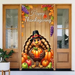 Thanksgiving Turkey Door Banner Fall Harvest Decor 35 x 71 Inch