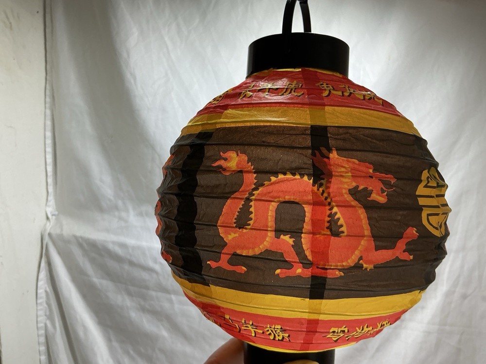 6 Chinese Paper Light Up Lanterns Dragon New Year Party Pool Patio Celebration
