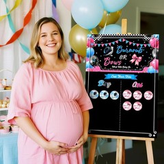 49pcs Gender Reveal Party Games, Burnouts or Bows Theme Baby Gender Reveal Vo…
