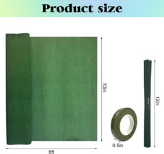 65pcs Crepe Paper Flower DIY Kits, 14 Rolls Rainbow Colors Crepe Paper Rolls 8ft