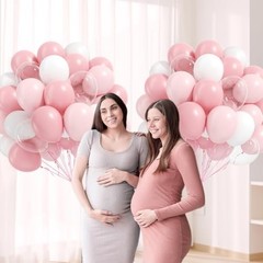 60pcs Light Pink Balloons with Clear Pastel Pink and White Pearl Pink White