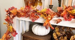3 Pack Fall Leaf Garland, Hanging Fall Vines Autumn Garland Artificial Maple
