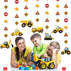 8 Packs Construction Party Banner Decorations Traffic Zone Garland Constructi…
