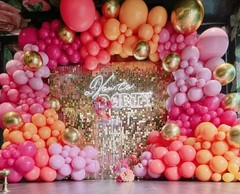 Pink and Orange Balloon Arch Kit, 161Pcs Hot Pink Orange Metallic Gold Latex …