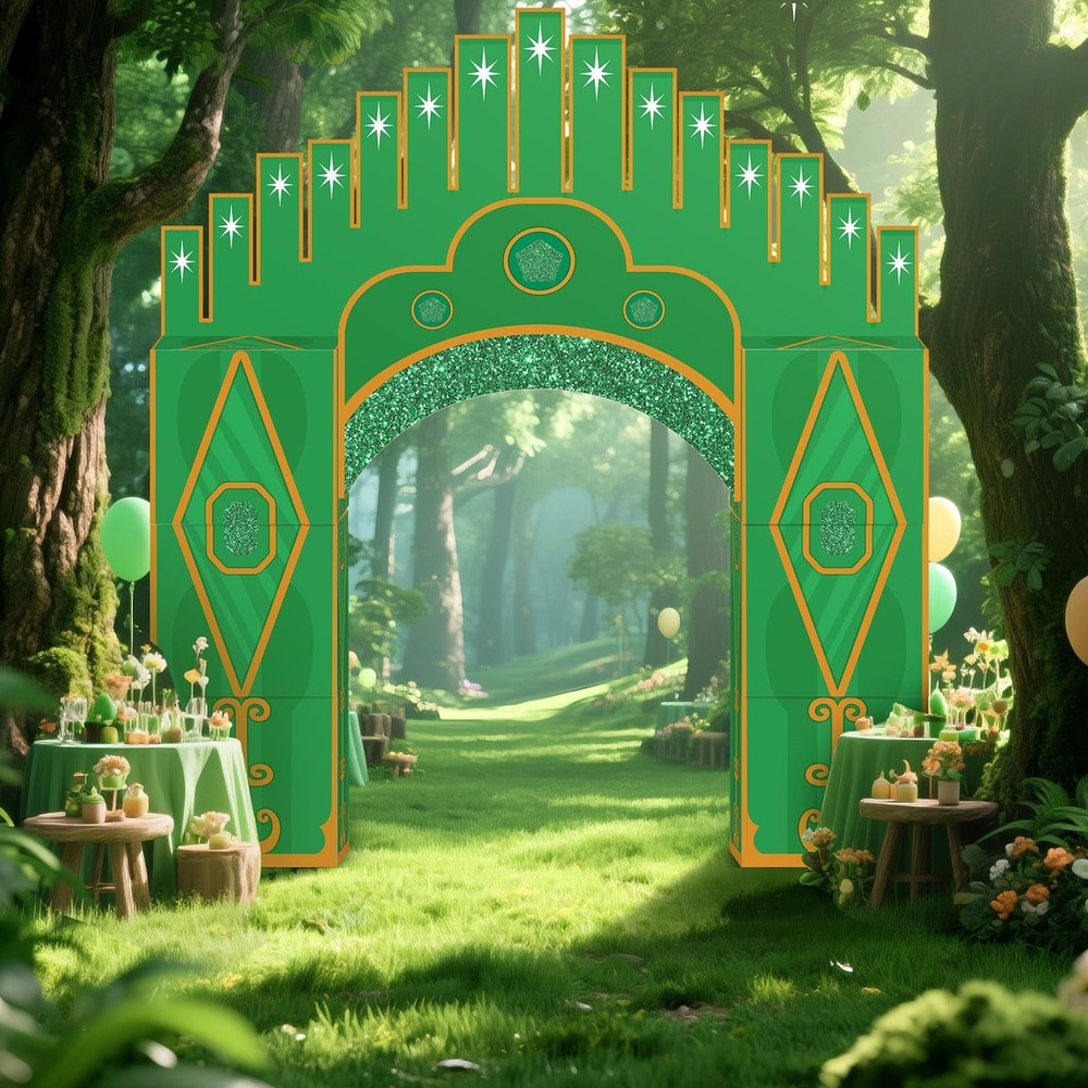 Bucherry 7 Pcs Emerald Cardboard Castle Green Wizard Playhouse Large Wizard P…