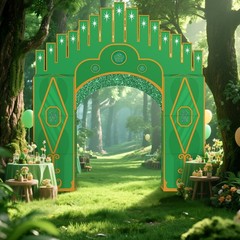 Bucherry 7 Pcs Emerald Cardboard Castle Green Wizard Playhouse Large Wizard P…