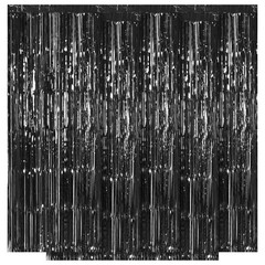 5 Pack Black Fringe Backdrop 3.2ft x 8.2ft Foil Curtain Tinsel Streamers for …