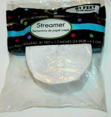 Amscan Paper Crepe Frosty White Streamer – 81 ft – 1 Roll